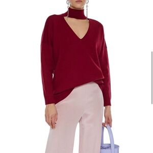 Alice + Olivia Red Cowl Neck Sweater